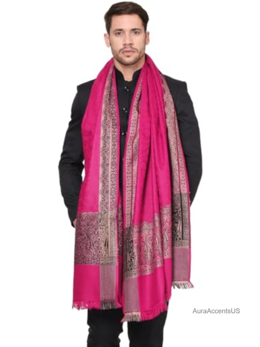 Acro Wool Blend Shawl Winter Paisley Handloom Woven Wrap